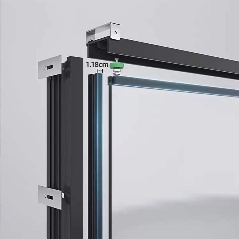 Transparent Double Glass Shower Bath Door Metal Framed Shower Door Clearhalo 'Bathroom Remodel & Bathroom Fixtures' 'Home Improvement' 'home_improvement' 'home_improvement_shower_tub_doors' 'Shower and Tub Doors' 'shower_tub_doors' 'Showers & Bathtubs' 1200x1200_05c27382-38cc-4ba2-bd6e-57f9d81720bf