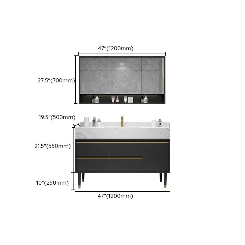 Faucet Included Freestanding Sink Vanity with Mirror Doors Drawers for Bathroom Clearhalo 'Bathroom Remodel & Bathroom Fixtures' 'Bathroom Vanities' 'bathroom_vanities' 'Home Improvement' 'home_improvement' 'home_improvement_bathroom_vanities' 1200x1200_05d36864-0494-4f22-b63b-6a92bdad5685