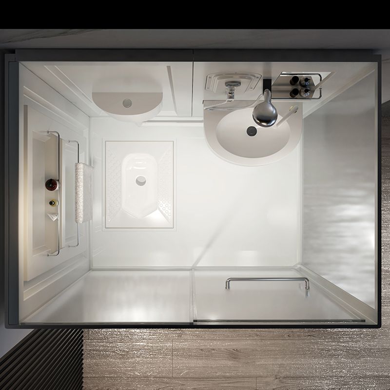 Contemporary Shower Stall Frosted Tempered Glass Rectangle Shower Stall ...