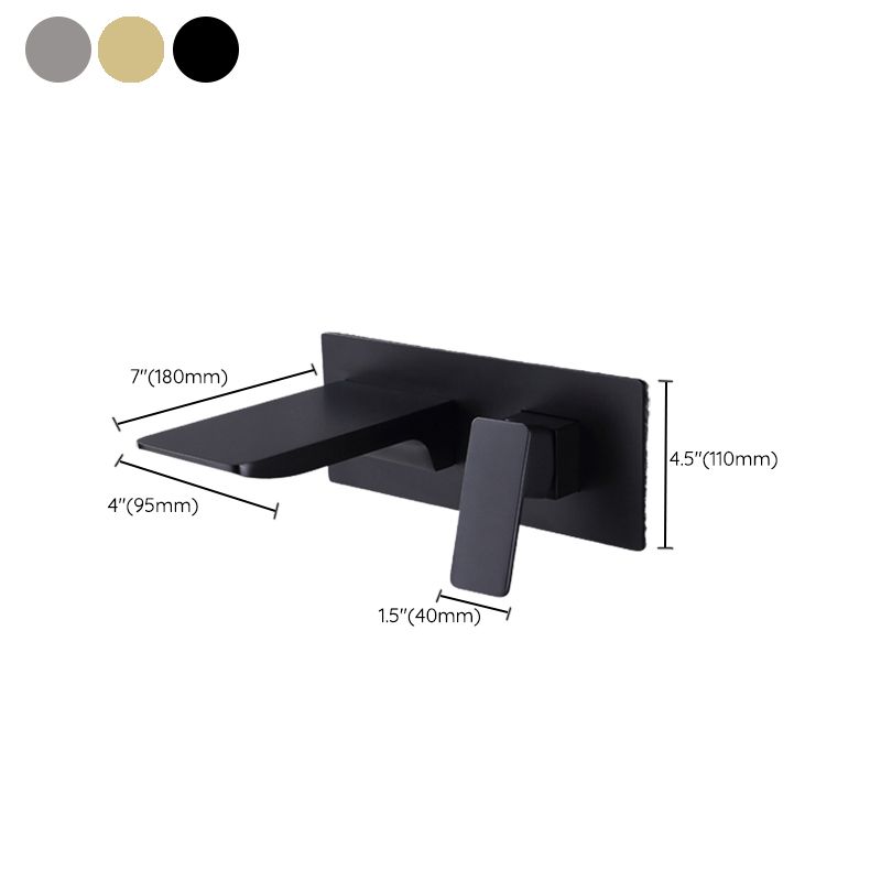Contemporary Wall Mounted Metal Tub Filler One Handles Waterfall Tub Faucet Trim Clearhalo 'Bathroom Remodel & Bathroom Fixtures' 'Bathtub Faucets' 'bathtub_faucets' 'Home Improvement' 'home_improvement' 'home_improvement_bathtub_faucets' 1200x1200_05ea3bf7-7456-4f1e-beb6-a2ae1d9b26bf