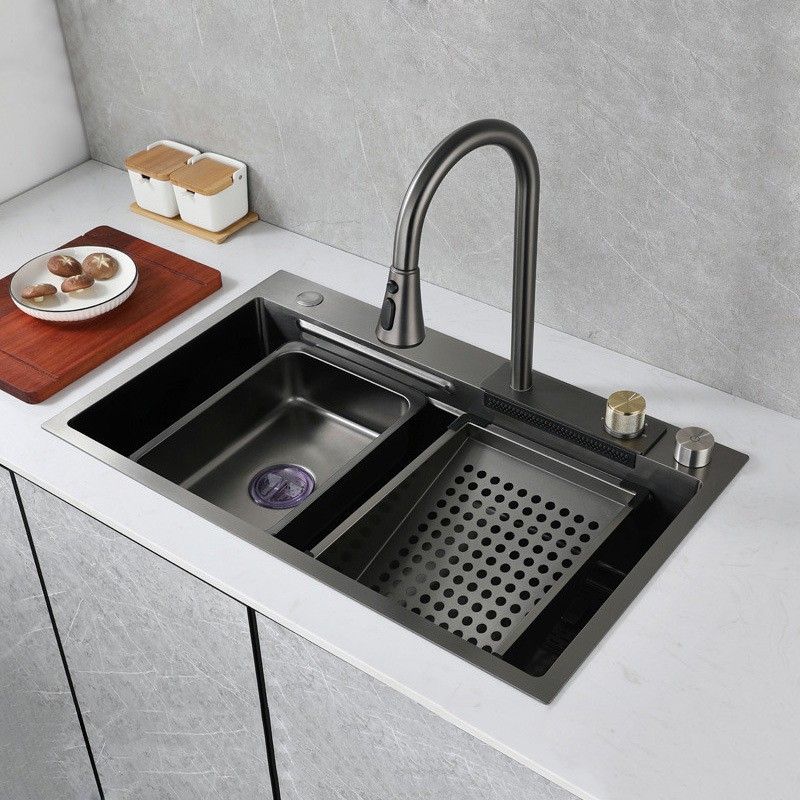 Contemporary Style Kitchen Sink Stainless Steel Drop-In Kitchen Sink with Faucet Clearhalo 'Home Improvement' 'home_improvement' 'home_improvement_kitchen_sinks' 'Kitchen Remodel & Kitchen Fixtures' 'Kitchen Sinks & Faucet Components' 'Kitchen Sinks' 'kitchen_sinks' 1200x1200_05f9212b-e8f1-4315-af02-0e4d1a7776f9