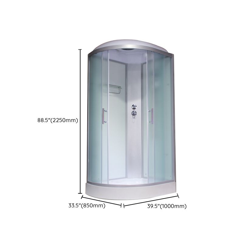 Corner Tempered Glass Shower Stall Home Round Double Sliding Shower Stall Clearhalo 'Bathroom Remodel & Bathroom Fixtures' 'Home Improvement' 'home_improvement' 'home_improvement_shower_stalls_enclosures' 'Shower Stalls & Enclosures' 'shower_stalls_enclosures' 'Showers & Bathtubs' 1200x1200_0600832c-6050-4674-8bfb-0c8fa3c8e0fe