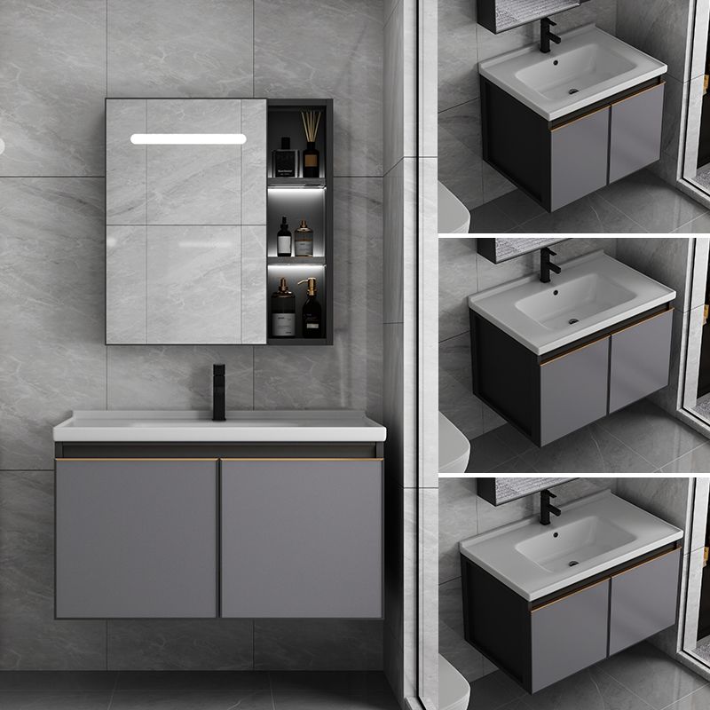 Metal Base Modern Bathroom Vanity Wall Mount Single-Sink Rectangular Vanity Set Clearhalo 'Bathroom Remodel & Bathroom Fixtures' 'Bathroom Vanities' 'bathroom_vanities' 'Home Improvement' 'home_improvement' 'home_improvement_bathroom_vanities' 1200x1200_06059896-056f-49d6-ae82-f7a14eb5434b