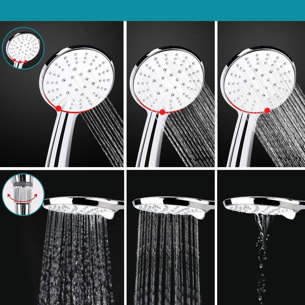 Standard Double Shower Set Round Metal Adjustable Spray Pattern Showerhead in Silver Clearhalo 'Bathroom Remodel & Bathroom Fixtures' 'Home Improvement' 'home_improvement' 'home_improvement_shower_heads' 'Shower Heads' 'shower_heads' 'Showers & Bathtubs Plumbing' 'Showers & Bathtubs' 1200x1200_060946fe-d8e3-441a-9009-273a81259b39