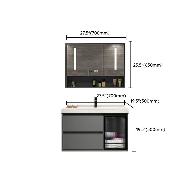 Trendy Bathroom Vanity Wall Mount Open Shelf Single Sink with Soft Close Door Clearhalo 'Bathroom Remodel & Bathroom Fixtures' 'Bathroom Vanities' 'bathroom_vanities' 'Home Improvement' 'home_improvement' 'home_improvement_bathroom_vanities' 1200x1200_06155285-fa4b-4d79-a840-496158d51e79