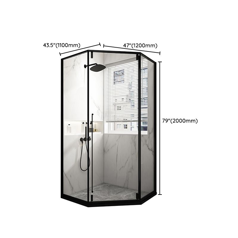 Tempered Shower Bath Door Transparent Metal Framed Shower Door Clearhalo 'Bathroom Remodel & Bathroom Fixtures' 'Home Improvement' 'home_improvement' 'home_improvement_shower_tub_doors' 'Shower and Tub Doors' 'shower_tub_doors' 'Showers & Bathtubs' 1200x1200_06185f54-03fd-4164-8326-0492ba6aae69
