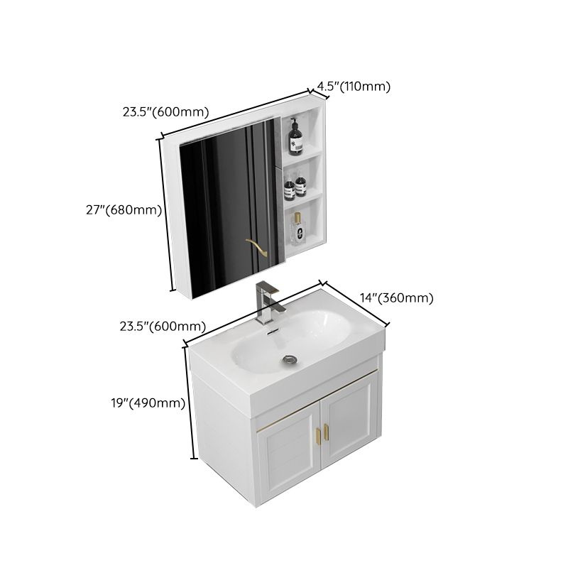 Wall Mount Glam Bathroom Vanity Metal Frame Single-Sink Gray Vanity Set Clearhalo 'Bathroom Remodel & Bathroom Fixtures' 'Bathroom Vanities' 'bathroom_vanities' 'Home Improvement' 'home_improvement' 'home_improvement_bathroom_vanities' 1200x1200_061a15ae-7f6c-4980-92ed-752ebb0f6d02