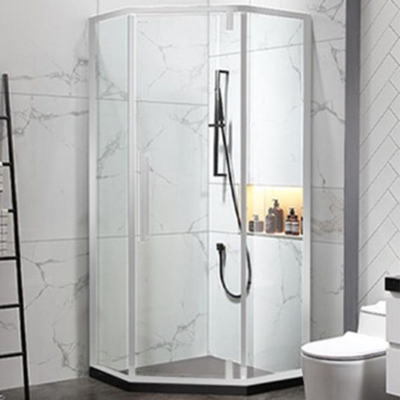 Shower Enclosure Semi-Frameless Single Sliding Neo-Angle Shower Stall Clearhalo 'Bathroom Remodel & Bathroom Fixtures' 'Home Improvement' 'home_improvement' 'home_improvement_shower_stalls_enclosures' 'Shower Stalls & Enclosures' 'shower_stalls_enclosures' 'Showers & Bathtubs' 1200x1200_061b0946-9338-41df-b1c8-0170e5fc5564