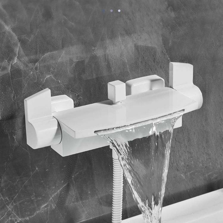 Modern Tub Spout Trim Copper Wall Mounted with Handshower Waterfall Bath Filler Clearhalo 'Bathroom Remodel & Bathroom Fixtures' 'Bathtub Faucets' 'bathtub_faucets' 'Home Improvement' 'home_improvement' 'home_improvement_bathtub_faucets' 1200x1200_062956a6-f915-4f19-857d-499b3bf9cbc5