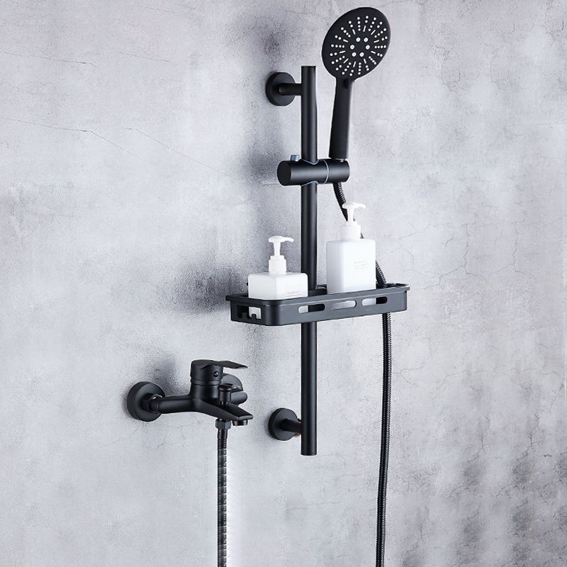Brass Wall Mounted Shower System Single Hand Shower with Lever Handle Clearhalo 'Bathroom Remodel & Bathroom Fixtures' 'Home Improvement' 'home_improvement' 'home_improvement_shower_faucets' 'Shower Faucets & Systems' 'shower_faucets' 'Showers & Bathtubs Plumbing' 'Showers & Bathtubs' 1200x1200_06522c5a-6f06-462f-8e7d-dfc268a8ab5c