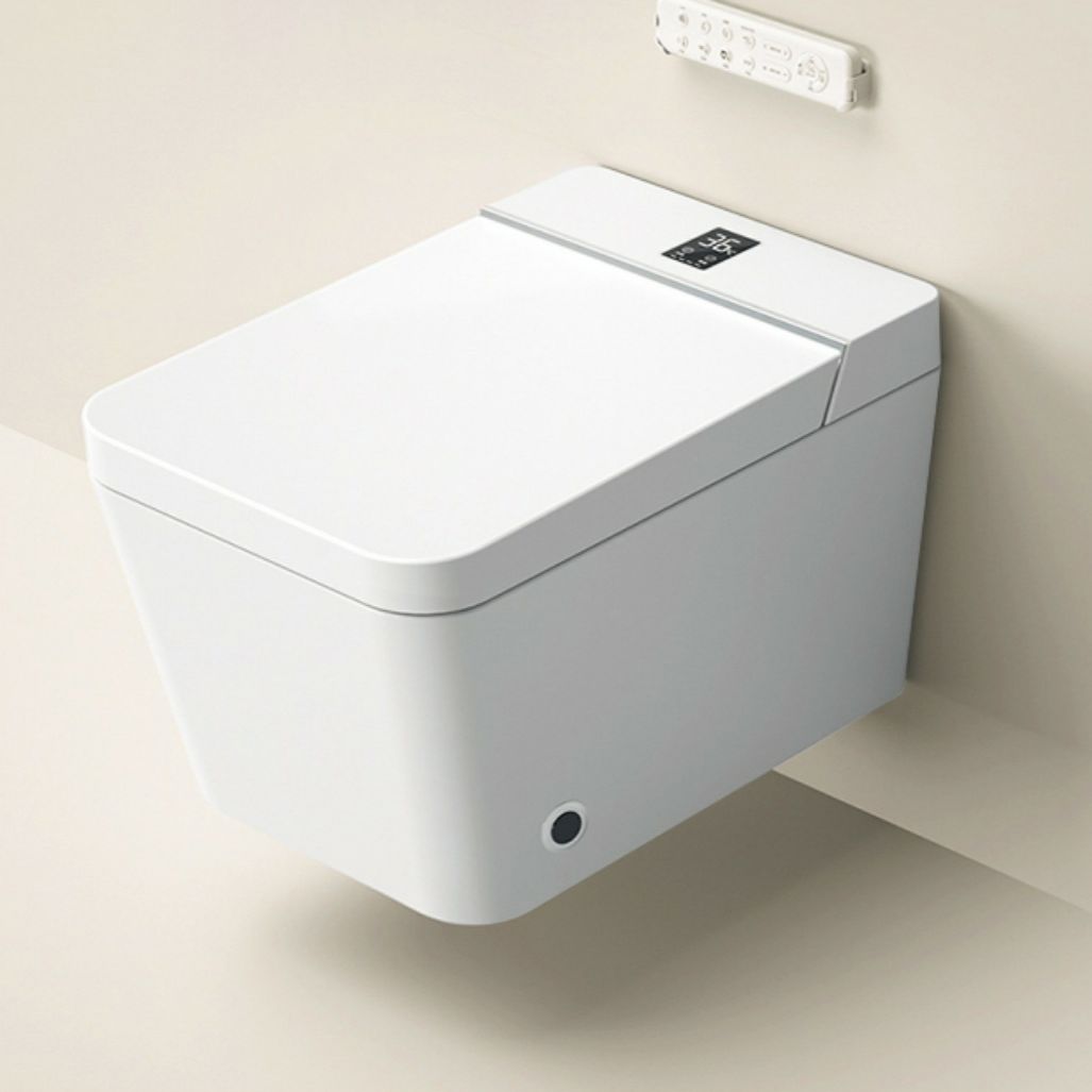 White Ceramic Wall Mounted Bidet Stain Resistant with Heated Seat Clearhalo 'Bathroom Remodel & Bathroom Fixtures' 'Bidets' 'Home Improvement' 'home_improvement' 'home_improvement_bidets' 'Toilets & Bidets' 1200x1200_065635d7-783d-4c0b-8bb1-78513b4606e7