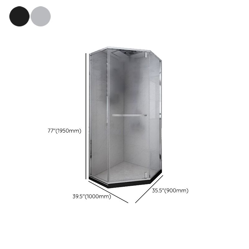 Neo-Angle 304 Stainless Steel Shower Enclosure with Single Door Handle Clearhalo 'Bathroom Remodel & Bathroom Fixtures' 'Home Improvement' 'home_improvement' 'home_improvement_shower_stalls_enclosures' 'Shower Stalls & Enclosures' 'shower_stalls_enclosures' 'Showers & Bathtubs' 1200x1200_06645388-38f9-41ab-99cf-c5ddb0dc0214