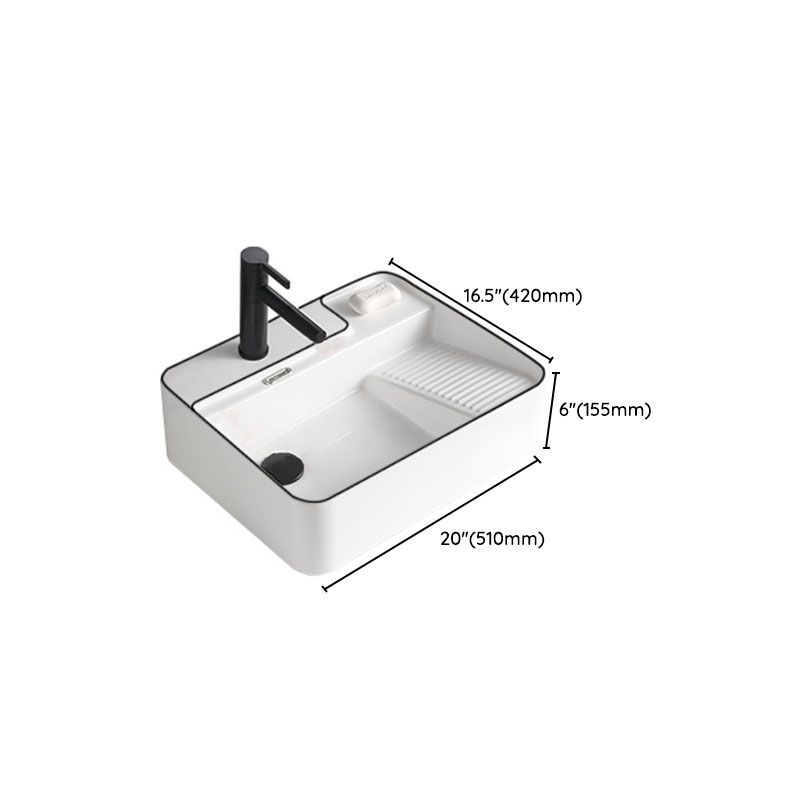 Classic Bathroom Sink Rectangular White Trough Sink with Pop-Up Drain Clearhalo 'Bathroom Remodel & Bathroom Fixtures' 'Bathroom Sinks & Faucet Components' 'Bathroom Sinks' 'bathroom_sink' 'Home Improvement' 'home_improvement' 'home_improvement_bathroom_sink' 1200x1200_0673af25-a9fd-44e4-99f4-36a6b7271da4