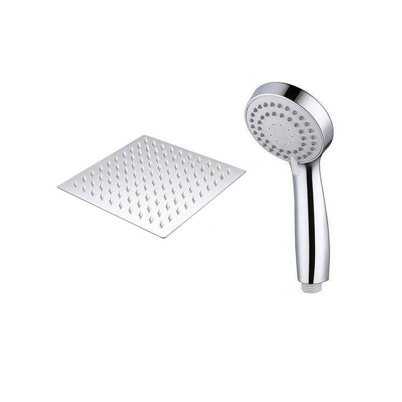 High Pressure 8 Inch Shower Set 3 Function Hand Shower Stainless Steel Square Top Spray Clearhalo 'Bathroom Remodel & Bathroom Fixtures' 'Home Improvement' 'home_improvement' 'home_improvement_shower_heads' 'Shower Heads' 'shower_heads' 'Showers & Bathtubs Plumbing' 'Showers & Bathtubs' 1200x1200_0683a64b-4f26-4cd6-ad08-874e424d8e20