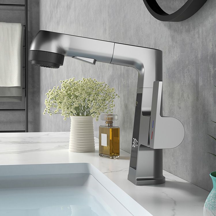 Modern Sink Faucet Pull-out Lever Handle Brass Faucet Bathroom Clearhalo 'Bathroom Remodel & Bathroom Fixtures' 'Bathroom Sink Faucets' 'Bathroom Sinks & Faucet Components' 'bathroom_sink_faucets' 'Home Improvement' 'home_improvement' 'home_improvement_bathroom_sink_faucets' 1200x1200_069373c1-128b-4c4c-8683-4041662f0846