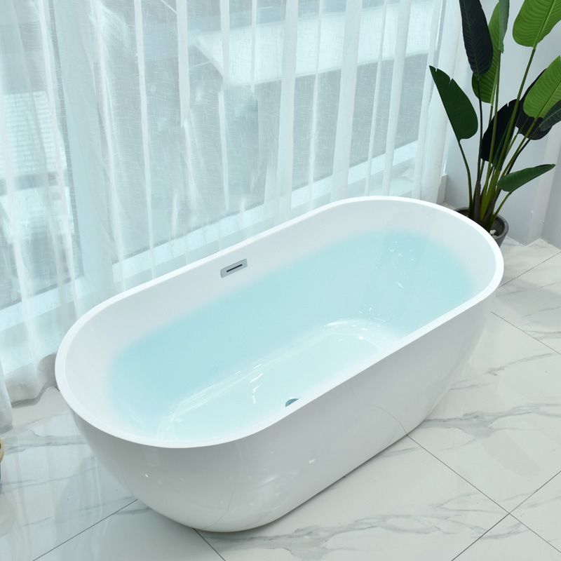 Modern White Oval Bath Tub Drain and Overflow Trim Tub in Bathroom Clearhalo 'Bathroom Remodel & Bathroom Fixtures' 'Bathtubs' 'Home Improvement' 'home_improvement' 'home_improvement_bathtubs' 'Showers & Bathtubs' 1200x1200_0699de4e-7d4e-40b4-a883-924c90c2e2ab