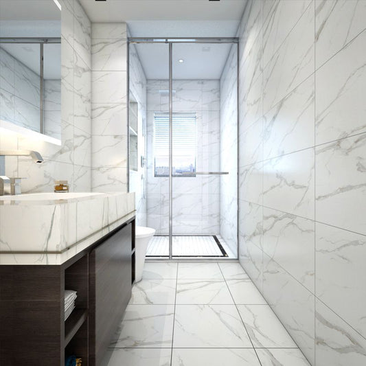 White Rectangular Singular Tile Matte Marble Tile for Home Decor Clearhalo 'Floor Tiles & Wall Tiles' 'floor_tiles_wall_tiles' 'Flooring 'Home Improvement' 'home_improvement' 'home_improvement_floor_tiles_wall_tiles' Walls and Ceiling' 1200x1200_06a04cdc-effb-4640-9e5a-e0eee0456ac5