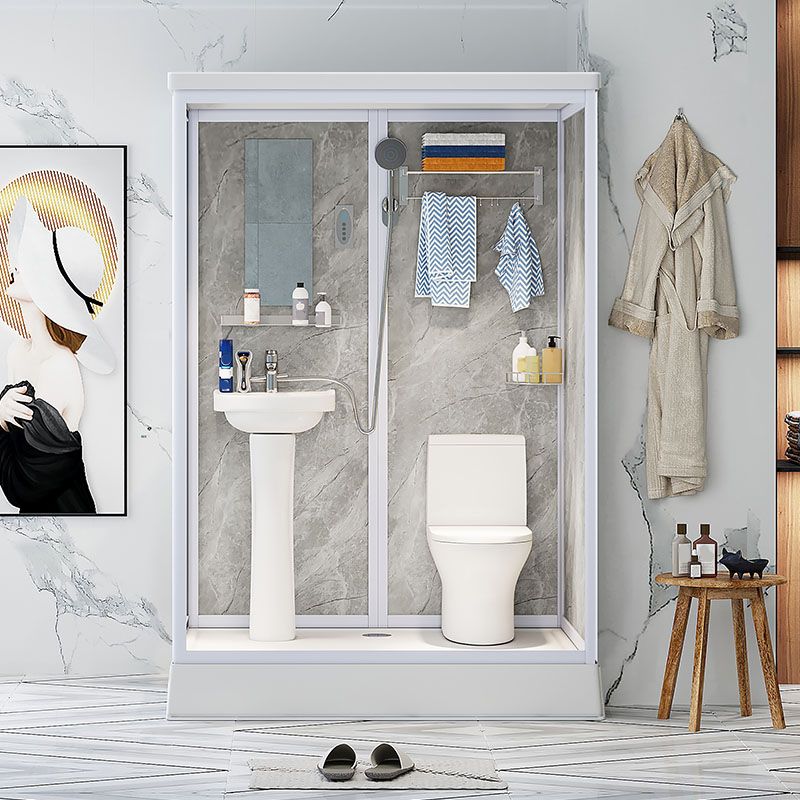 Contemporary Shower Stall Frosted Shower Stall with White Base Clearhalo 'Bathroom Remodel & Bathroom Fixtures' 'Home Improvement' 'home_improvement' 'home_improvement_shower_stalls_enclosures' 'Shower Stalls & Enclosures' 'shower_stalls_enclosures' 'Showers & Bathtubs' 1200x1200_06a63ee6-6324-4295-b68c-008a494f5e79