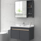Modern Sink Vanity Wall Mount Gray Metal Base Single-Sink Oval Vanity Set Clearhalo 'Bathroom Remodel & Bathroom Fixtures' 'Bathroom Vanities' 'bathroom_vanities' 'Home Improvement' 'home_improvement' 'home_improvement_bathroom_vanities' 1200x1200_06bf5867-bcbf-4761-9acc-f6257f251374