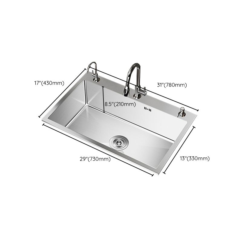 Stainless Steel Drop-In Kitchen Sink Single Bowl Sink with 3 Holes Clearhalo 'Home Improvement' 'home_improvement' 'home_improvement_kitchen_sinks' 'Kitchen Remodel & Kitchen Fixtures' 'Kitchen Sinks & Faucet Components' 'Kitchen Sinks' 'kitchen_sinks' 1200x1200_06c24701-ec0a-4959-a6a7-e78f6e797cda
