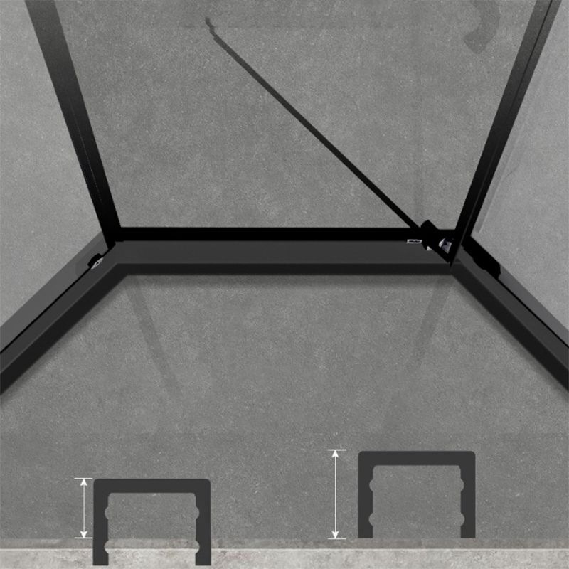 Semi Frameless Pivot Shower Door Scratch Resistant Clear Shower Door Clearhalo 'Bathroom Remodel & Bathroom Fixtures' 'Home Improvement' 'home_improvement' 'home_improvement_shower_tub_doors' 'Shower and Tub Doors' 'shower_tub_doors' 'Showers & Bathtubs' 1200x1200_06c2b515-029e-484a-93c7-3ea0a478efa9