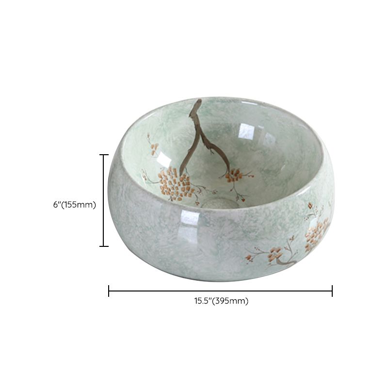 Traditional Bathroom Sink with Single Faucet Hole Porcelain Round Vessel Clearhalo 'Bathroom Remodel & Bathroom Fixtures' 'Bathroom Sinks & Faucet Components' 'Bathroom Sinks' 'bathroom_sink' 'Home Improvement' 'home_improvement' 'home_improvement_bathroom_sink' 1200x1200_06c388f0-6b4d-45b6-ba2d-1b97d0b334e1