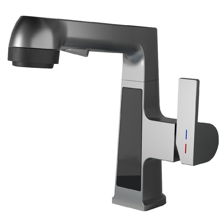 Modern Sink Faucet Pull-out Lever Handle Brass Faucet Bathroom Clearhalo 'Bathroom Remodel & Bathroom Fixtures' 'Bathroom Sink Faucets' 'Bathroom Sinks & Faucet Components' 'bathroom_sink_faucets' 'Home Improvement' 'home_improvement' 'home_improvement_bathroom_sink_faucets' 1200x1200_06c8786d-6751-47d7-9c84-2972b625dccb