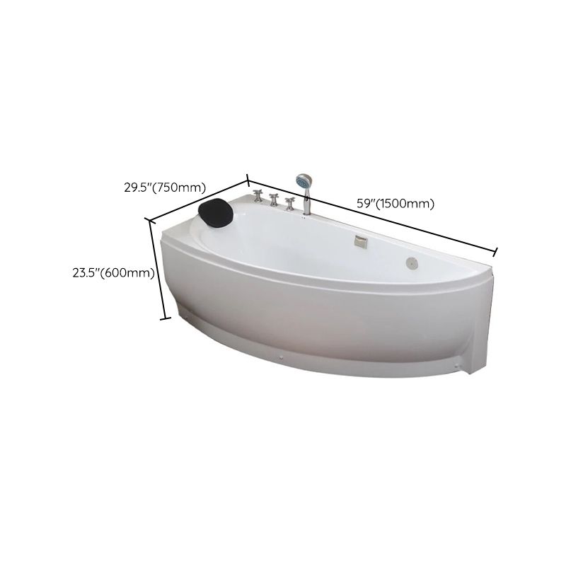 Acrylic Corner Bathtub Soaking White Modern Back to Wall Bath Clearhalo 'Bathroom Remodel & Bathroom Fixtures' 'Bathtubs' 'Home Improvement' 'home_improvement' 'home_improvement_bathtubs' 'Showers & Bathtubs' 1200x1200_06db880c-99c9-4ed2-b0e7-ac90abf8828e