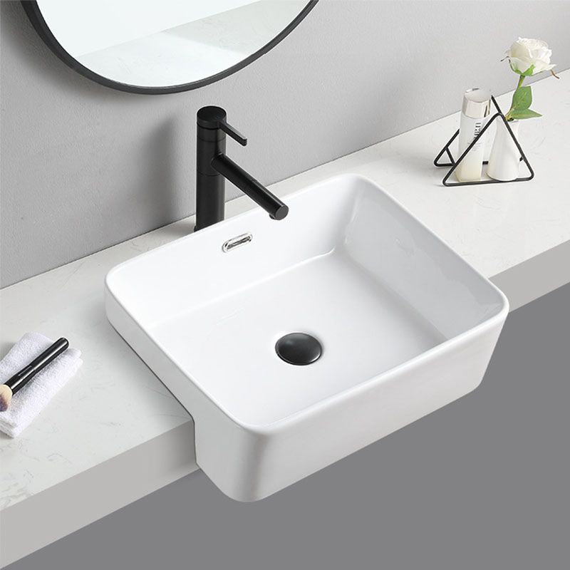 Modern Bathroom Sink Rectangular Vessel Lavatory Sink in White(Not Included Faucet) Clearhalo 'Bathroom Remodel & Bathroom Fixtures' 'Bathroom Sinks & Faucet Components' 'Bathroom Sinks' 'bathroom_sink' 'Home Improvement' 'home_improvement' 'home_improvement_bathroom_sink' 1200x1200_06e088bc-5d24-4859-a87e-c55c5642da29