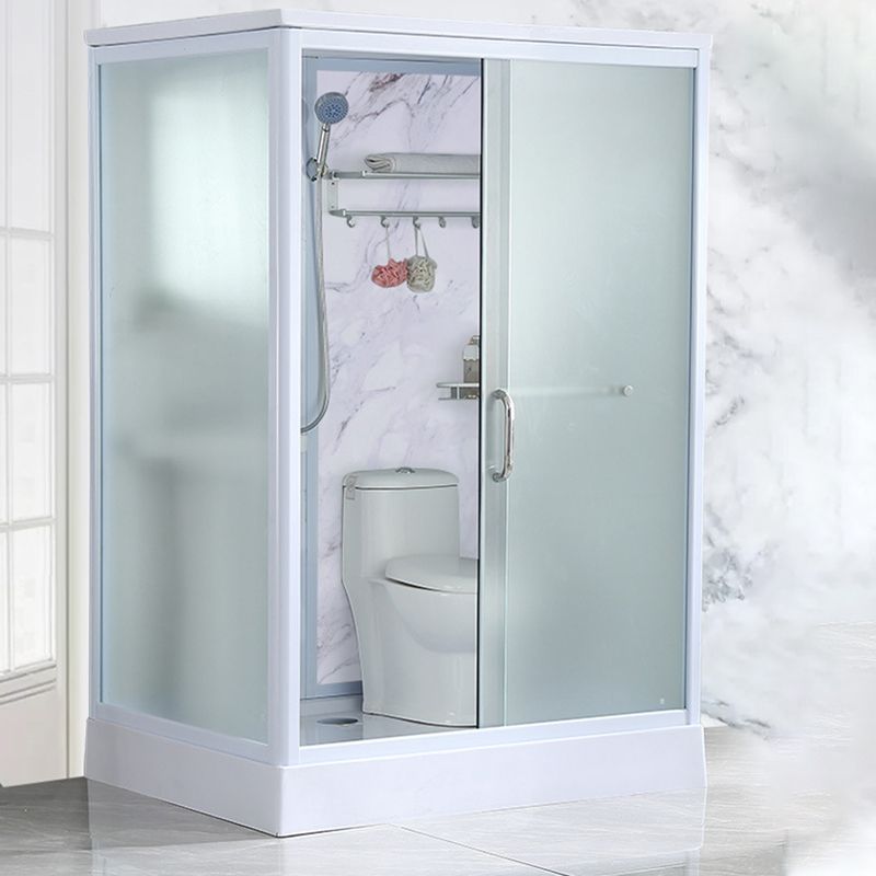 43" W X 86" H Shower Stall Semi-Frameless Rectangle Sliding Shower Kit with Base Included Clearhalo 'Bathroom Remodel & Bathroom Fixtures' 'Home Improvement' 'home_improvement' 'home_improvement_shower_stalls_enclosures' 'Shower Stalls & Enclosures' 'shower_stalls_enclosures' 'Showers & Bathtubs' 1200x1200_06f7c387-3f85-4708-824b-ff59b1b82f77