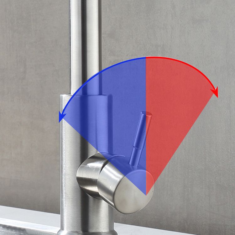 Contemporary Retractable Kitchen Faucet Stainless Steel 1-Handle High Arc Kitchen Faucet Clearhalo 'Home Improvement' 'home_improvement' 'home_improvement_kitchen_faucets' 'Kitchen Faucets' 'Kitchen Remodel & Kitchen Fixtures' 'Kitchen Sinks & Faucet Components' 'kitchen_faucets' 1200x1200_07091edc-aaca-4085-a4f4-728ac69bac44