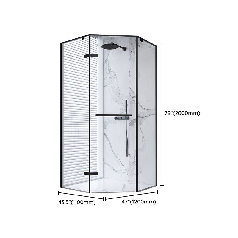 Neo-Angle Shower Enclosure Semi Frameless Door Hinged Shower Room Clearhalo 'Bathroom Remodel & Bathroom Fixtures' 'Home Improvement' 'home_improvement' 'home_improvement_shower_stalls_enclosures' 'Shower Stalls & Enclosures' 'shower_stalls_enclosures' 'Showers & Bathtubs' 1200x1200_0709a8a0-c011-4cef-bd47-1db4af13021f