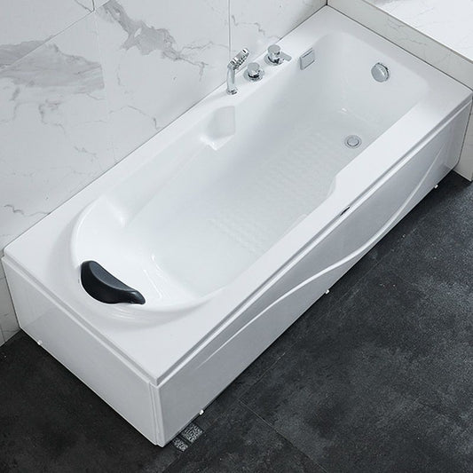 Modern White Acrylic Bathtub Rectangle Freestand Soaking Bathtub with Drain Bath Tub Clearhalo 'Bathroom Remodel & Bathroom Fixtures' 'Bathtubs' 'Home Improvement' 'home_improvement' 'home_improvement_bathtubs' 'Showers & Bathtubs' 1200x1200_071ec64b-9580-43b8-aae4-926648c24c26