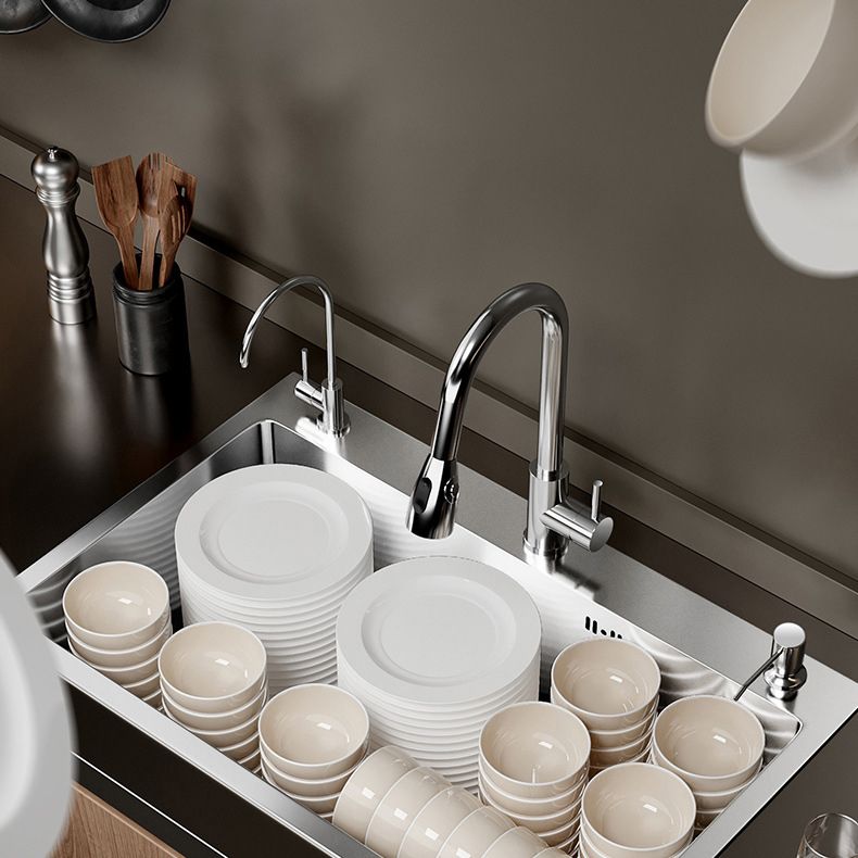 Contemporary Style Kitchen Sink Stainless Steel Non-slip Kitchen Sink Clearhalo 'Home Improvement' 'home_improvement' 'home_improvement_kitchen_sinks' 'Kitchen Remodel & Kitchen Fixtures' 'Kitchen Sinks & Faucet Components' 'Kitchen Sinks' 'kitchen_sinks' 1200x1200_0721e44a-c115-4f4b-bae7-81954b851e71