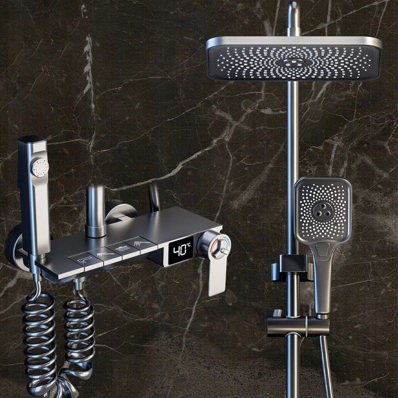 Modern Shower Trim Brass Adjustable Spray Pattern Wall Mounted Shower Set Clearhalo 'Bathroom Remodel & Bathroom Fixtures' 'Home Improvement' 'home_improvement' 'home_improvement_shower_faucets' 'Shower Faucets & Systems' 'shower_faucets' 'Showers & Bathtubs Plumbing' 'Showers & Bathtubs' 1200x1200_07271b3e-ba5f-475d-9791-c8198aa1ff2a
