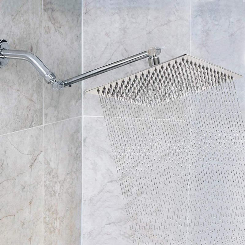 Stainless Steel Fixed Shower Head Rain Fall Wall-Mount Showerhead with Extension Arm Clearhalo 'Bathroom Remodel & Bathroom Fixtures' 'Home Improvement' 'home_improvement' 'home_improvement_shower_heads' 'Shower Heads' 'shower_heads' 'Showers & Bathtubs Plumbing' 'Showers & Bathtubs' 1200x1200_074e9775-d16d-4c96-ba0f-d3dca59fe495
