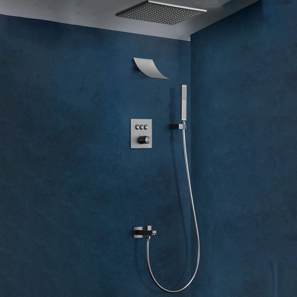 Brass Ceiling Mounted Shower System with Hand Shower Shower Combo Clearhalo 'Bathroom Remodel & Bathroom Fixtures' 'Home Improvement' 'home_improvement' 'home_improvement_shower_faucets' 'Shower Faucets & Systems' 'shower_faucets' 'Showers & Bathtubs Plumbing' 'Showers & Bathtubs' 1200x1200_075a2c5a-6fb8-42a9-8051-80a22df034e1