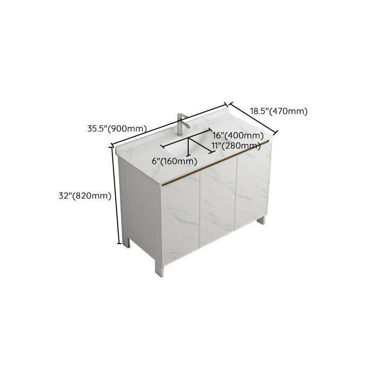 Free Standing Vanity Set White Drawer Ceramic Sink Faucet Vanity Set with Mirror Clearhalo 'Bathroom Remodel & Bathroom Fixtures' 'Bathroom Vanities' 'bathroom_vanities' 'Home Improvement' 'home_improvement' 'home_improvement_bathroom_vanities' 1200x1200_07612b69-8fdc-4ead-95b8-be292d658aac