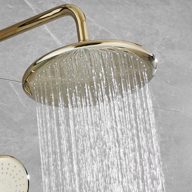 Contemporary Shower Head Combo Gold Wall Mounted Shower System Clearhalo 'Bathroom Remodel & Bathroom Fixtures' 'Home Improvement' 'home_improvement' 'home_improvement_shower_faucets' 'Shower Faucets & Systems' 'shower_faucets' 'Showers & Bathtubs Plumbing' 'Showers & Bathtubs' 1200x1200_076b6f1c-551e-476c-8c50-95e2f3e87905
