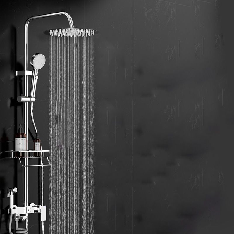 Wall Mounted Rectangle Shower System Spot Resist Copper Modern Style Shower System Clearhalo 'Bathroom Remodel & Bathroom Fixtures' 'Home Improvement' 'home_improvement' 'home_improvement_shower_faucets' 'Shower Faucets & Systems' 'shower_faucets' 'Showers & Bathtubs Plumbing' 'Showers & Bathtubs' 1200x1200_0774bf4d-ab7e-4f76-817d-d225ef3df009