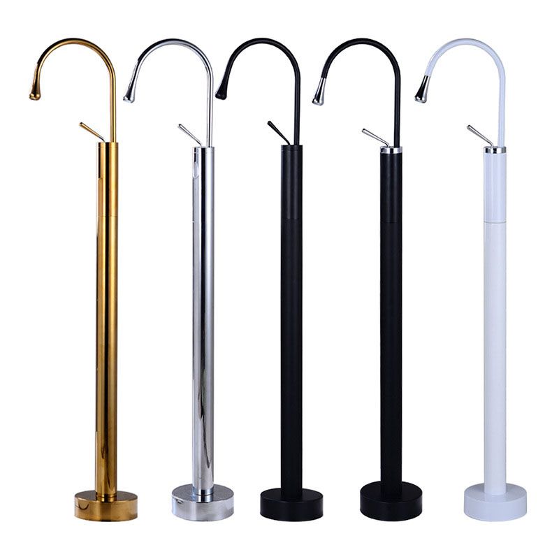 Modern Floor Mounted Single Handle Freestanding Tub Filler Metal Freestanding Faucet Clearhalo 'Bathroom Remodel & Bathroom Fixtures' 'Bathtub Faucets' 'bathtub_faucets' 'Home Improvement' 'home_improvement' 'home_improvement_bathtub_faucets' 1200x1200_07862271-ac3d-4ffa-b5f2-8f724915445c
