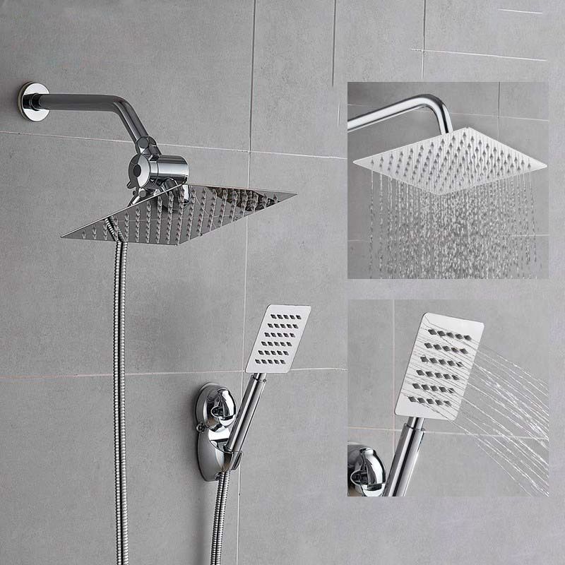 Silver Square Dual Shower Head Modern Water Filtration Wall-Mount Showerhead Clearhalo 'Bathroom Remodel & Bathroom Fixtures' 'Home Improvement' 'home_improvement' 'home_improvement_shower_heads' 'Shower Heads' 'shower_heads' 'Showers & Bathtubs Plumbing' 'Showers & Bathtubs' 1200x1200_078f0a26-652d-4b04-af45-4a01fb29cba7