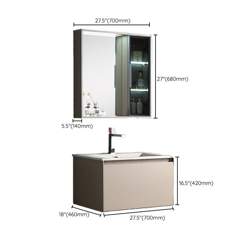Contemporary Wooden Vanity Cabinet Mirror Bathroom Vanity Set with Storage Shelving Clearhalo 'Bathroom Remodel & Bathroom Fixtures' 'Bathroom Vanities' 'bathroom_vanities' 'Home Improvement' 'home_improvement' 'home_improvement_bathroom_vanities' 1200x1200_0796f75c-e666-446d-a21e-0823850d3e14