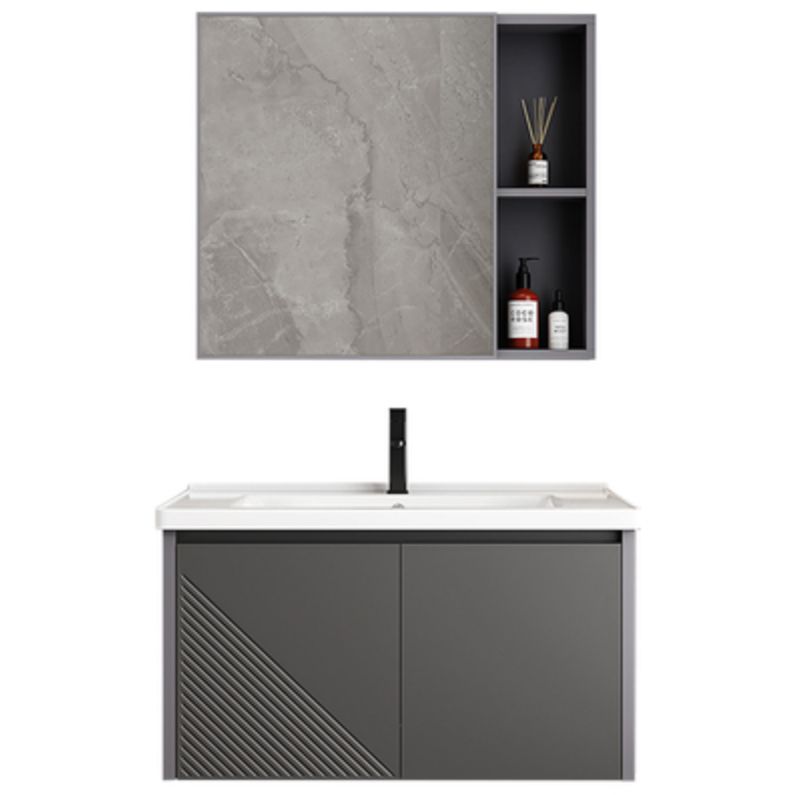 Modern Gray Metal Base Vanity Single-Sink Rectangular Wall Mount Vanity Set Clearhalo 'Bathroom Remodel & Bathroom Fixtures' 'Bathroom Vanities' 'bathroom_vanities' 'Home Improvement' 'home_improvement' 'home_improvement_bathroom_vanities' 1200x1200_079bab58-a964-4649-82f8-b18a953bdd18