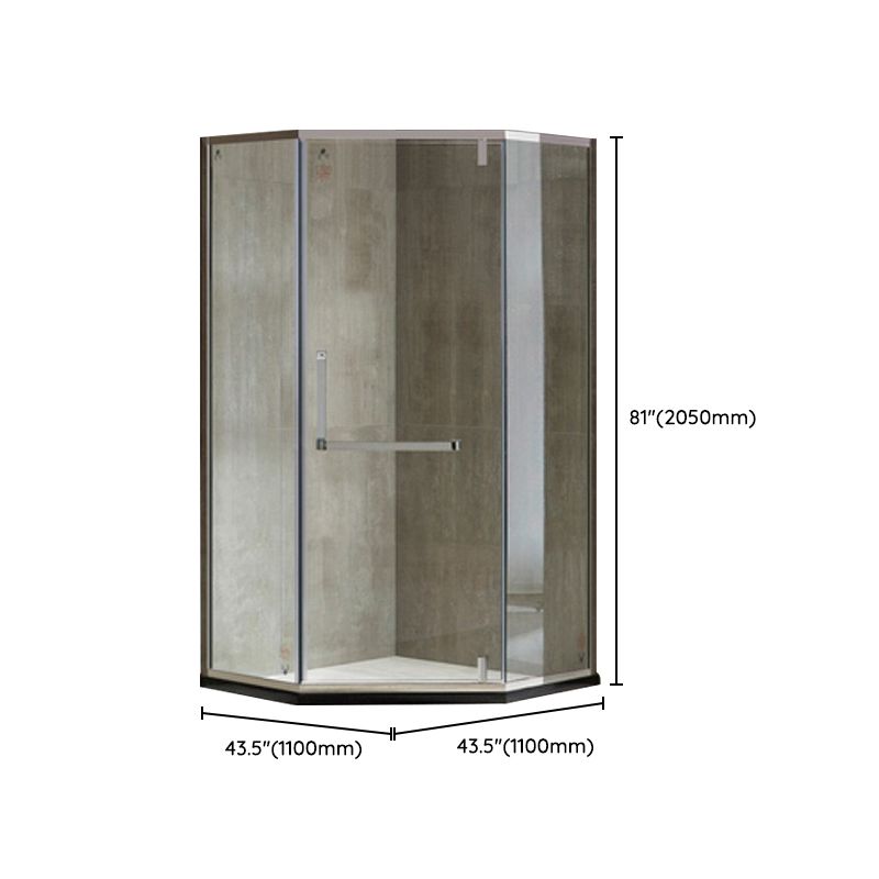 Pivot Stainless Steel Shower Enclosure Neo-Angle Clear Shower Stall Clearhalo 'Bathroom Remodel & Bathroom Fixtures' 'Home Improvement' 'home_improvement' 'home_improvement_shower_stalls_enclosures' 'Shower Stalls & Enclosures' 'shower_stalls_enclosures' 'Showers & Bathtubs' 1200x1200_079fc696-903e-4236-85b4-b8be675a52dc
