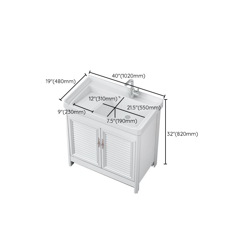 Bathroom Vanity Drawers Mirror Faucet Single Ceramic Sink Vanity Clearhalo 'Bathroom Remodel & Bathroom Fixtures' 'Bathroom Vanities' 'bathroom_vanities' 'Home Improvement' 'home_improvement' 'home_improvement_bathroom_vanities' 1200x1200_07c50f04-be2a-426b-9821-67a888fd8a46
