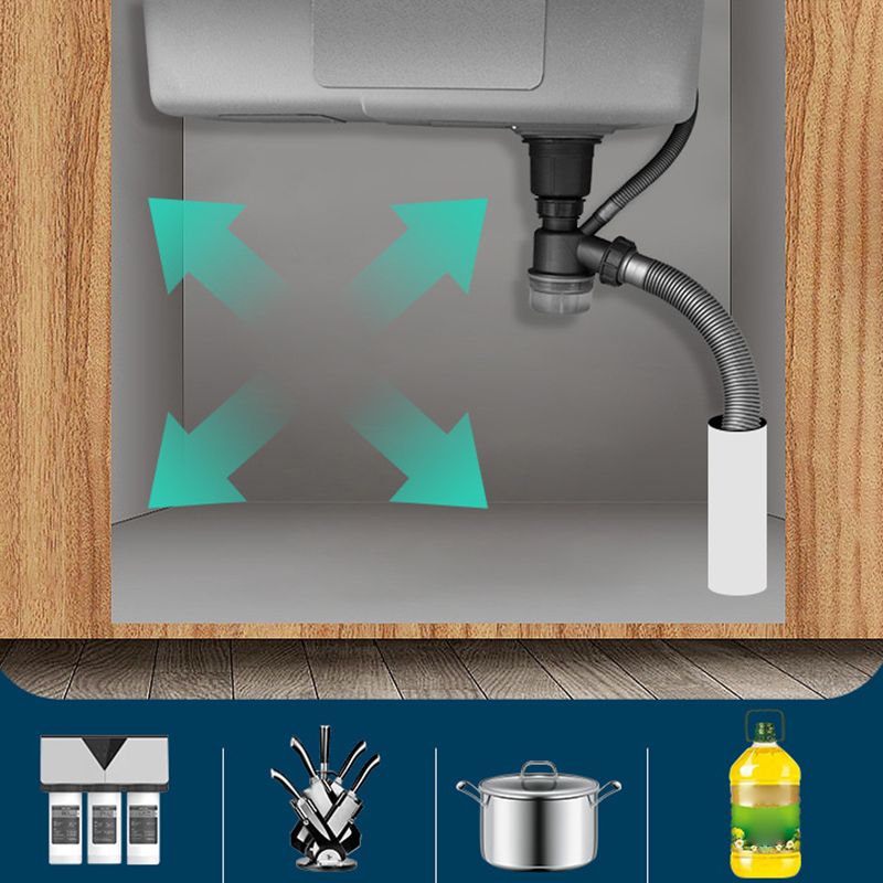 Contemporary Kitchen Sink Stainless Steel Friction Resistant Kitchen Sink with Faucet Clearhalo 'Home Improvement' 'home_improvement' 'home_improvement_kitchen_sinks' 'Kitchen Remodel & Kitchen Fixtures' 'Kitchen Sinks & Faucet Components' 'Kitchen Sinks' 'kitchen_sinks' 1200x1200_07cc038d-5d38-47bc-bc16-4a6945253ebe