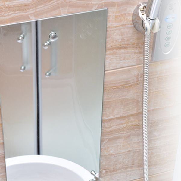 Double Sliding Shower Stall Tempered Glass Shower Stall with Hand Shower Clearhalo 'Bathroom Remodel & Bathroom Fixtures' 'Home Improvement' 'home_improvement' 'home_improvement_shower_stalls_enclosures' 'Shower Stalls & Enclosures' 'shower_stalls_enclosures' 'Showers & Bathtubs' 1200x1200_07d767b7-e526-4948-9a8e-f9067cf047b8