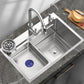 Stainless Steel Kitchen Sink 1-Bowl Kitchen Sink with Faucets Included Clearhalo 'Home Improvement' 'home_improvement' 'home_improvement_kitchen_sinks' 'Kitchen Remodel & Kitchen Fixtures' 'Kitchen Sinks & Faucet Components' 'Kitchen Sinks' 'kitchen_sinks' 1200x1200_07db715b-5410-4f4b-a79d-92508dd2d92d
