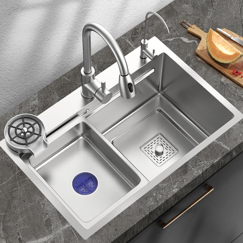 Stainless Steel Kitchen Sink 1-Bowl Kitchen Sink with Faucets Included Clearhalo 'Home Improvement' 'home_improvement' 'home_improvement_kitchen_sinks' 'Kitchen Remodel & Kitchen Fixtures' 'Kitchen Sinks & Faucet Components' 'Kitchen Sinks' 'kitchen_sinks' 1200x1200_07db715b-5410-4f4b-a79d-92508dd2d92d